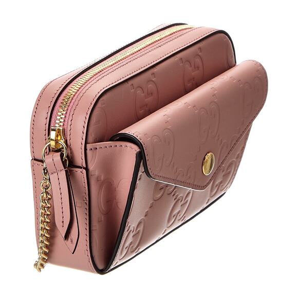 Gucci GG Super Mini Shoulder Bag Pink Leather with Chain Strap Brand BNIB - Picture 12 of 13